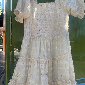 Rare Editions Cream Dress with Sequin Accents - 6 yrs